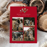 Weihnachtswasserfarbe Flora Fünf Foto Collage Feiertagskarte<br><div class="desc">Die Weihnachtswasserfarbe Floral Five Foto Collage Holiday Card bietet eine wunderschöne Aquarelldarstellung der saisonalen Vegetation und heiligen Beeren,  zusammen mit fünf Fotos.</div>