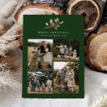 Weihnachtswasserfarbe Flora Fünf Foto Collage Feiertagskarte<br><div class="desc">Die Weihnachtswasserfarbe Floral Five Foto Collage Holiday Card bietet eine wunderschöne Aquarelldarstellung der saisonalen Vegetation und heiligen Beeren,  zusammen mit fünf Fotos.</div>