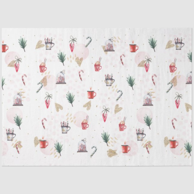 Weihnachtswasserfarbe GoldI Design 1 Seidenpapier (Vorderseite)