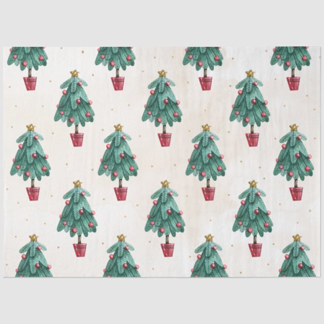 Weihnachtswasserfarbe GoldI Design 6 Seidenpapier (Vorderseite)