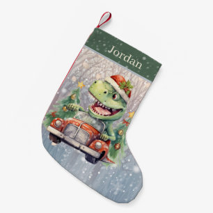 Weihnachtswasserfarbe Name Dinosaurier hinzufügen Kleiner Weihnachtsstrumpf