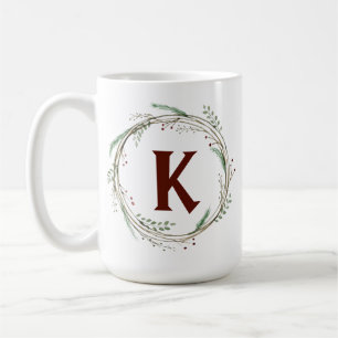 Weihnachtswasserfarbe Rustikaler Kranz Kaffeetasse