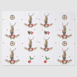 Weihnachtswasserfarbe Winter Hirschmuster Seidenpapier