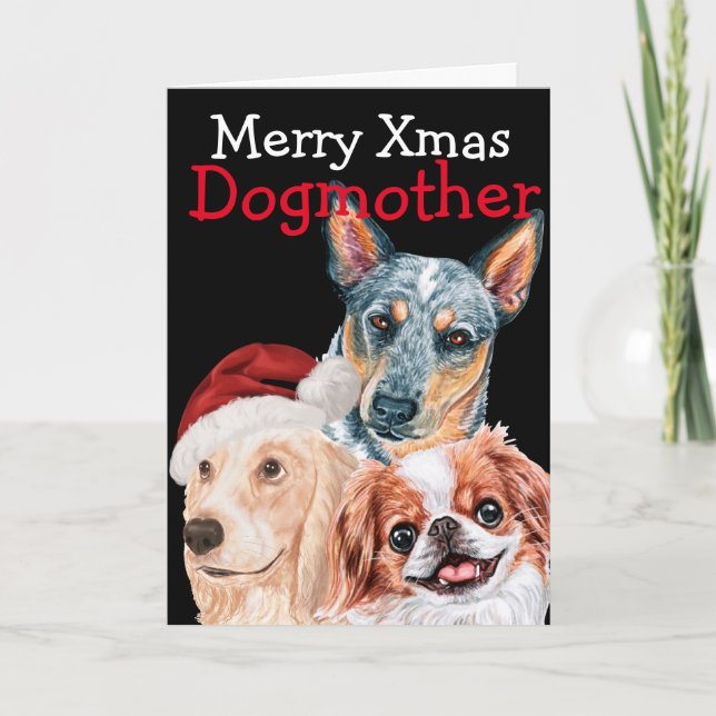 Weihnachtswasserfarbenkarte von Ihrem Hund Dankeskarte (Vorderseite)