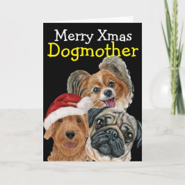 Weihnachtswasserfarbenkarte von Ihrem Hund Dankeskarte