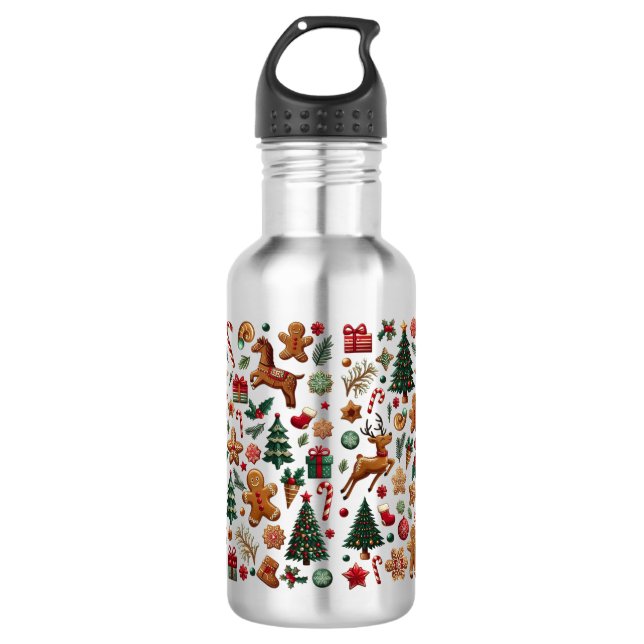 Weihnachtswasserflasche Edelstahlflasche (Vorderseite)