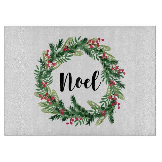 Weihnachtswasserkranz Schneidebrett (Vorderseite)