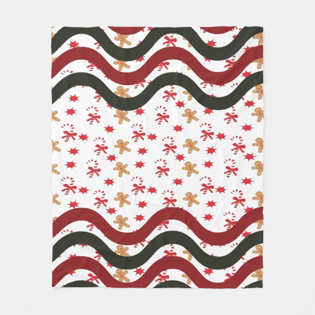 Weihnachtswaves Fleecedecke (Vorderseite)