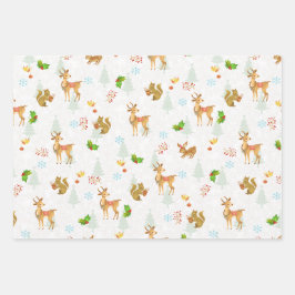 Weihnachtsweiden Wrapping Paper flach weiß Geschenkpapier Set
