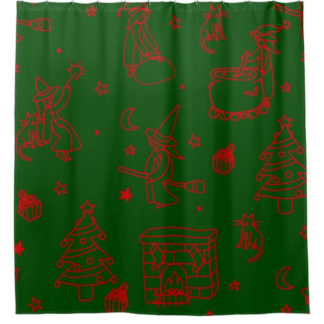 Weihnachtsweih, grün duschvorhang (Vorderseite)