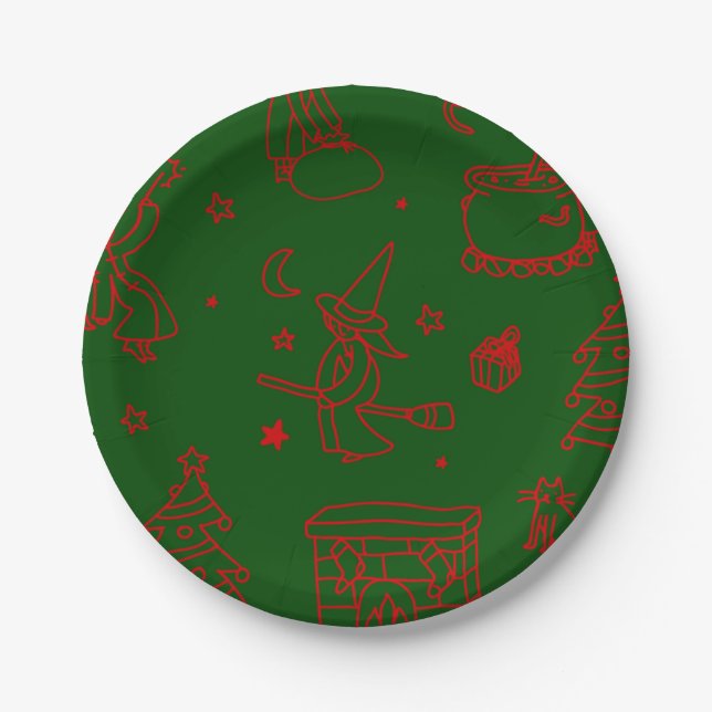 Weihnachtsweih, grün pappteller (Vorderseite)