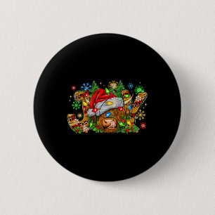 Weihnachtsweih Niedliche Hochlandkuh mit Weihnacht Button