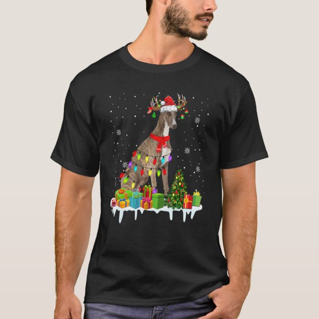 Weihnachtsweih Weihnachtslicht Weihnachtsweih Hund T-Shirt (Vorderseite)