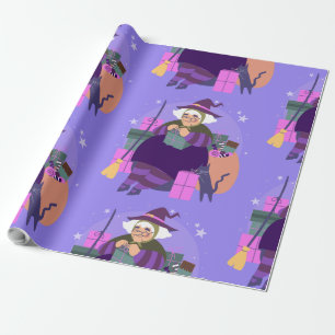 Weihnachtsweihe der schwarzen Katze Geschenkpapier