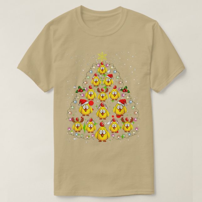 Weihnachtsweihe im Hühnchen Lichter Funny Chicken  T-Shirt (Design vorne)