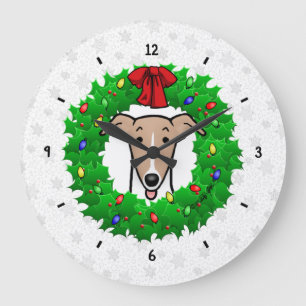 Weihnachtsweihe & Lichter - Fauna & Weiß Große Wanduhr