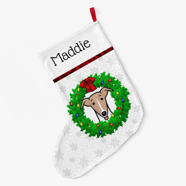 Weihnachtsweihe & Lichter - Fauna & Weiß Großer Weihnachtsstrumpf (Rückseite (Hängend))
