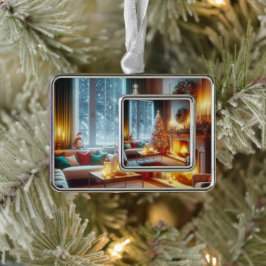 Weihnachtsweihnacht Rahmen-Ornament Silber
