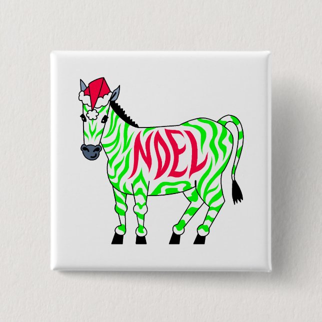 WeihnachtsWeihnachtenZebra Button (Vorderseite)