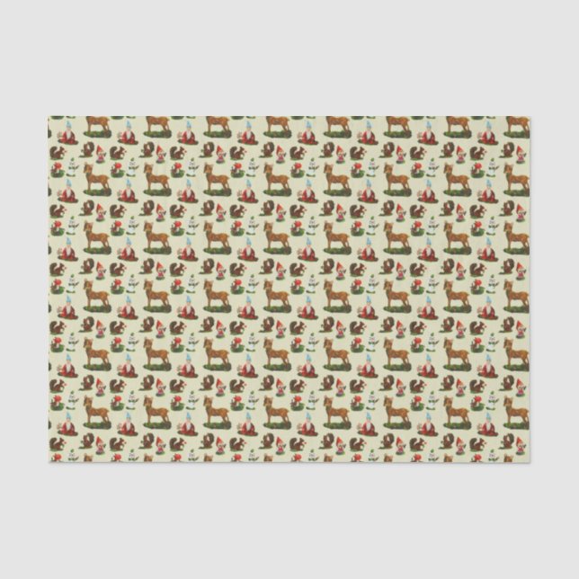 Weihnachtsweihnachtsbaum Hirsch Santa Snowman Seidenpapier (Vorderseite)