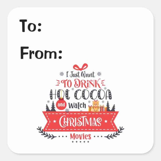Weihnachtsweihnachtscreme Grafische Typografie - G Quadratischer Aufkleber (Vorderseite)