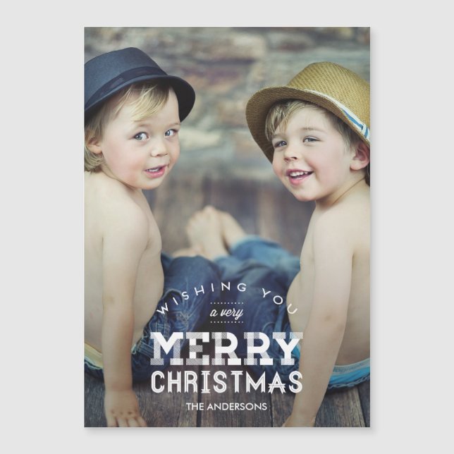 Weihnachtsweihnachtscreme Maßgeschneidertes Foto d Magnetkarte (Vorderseite)