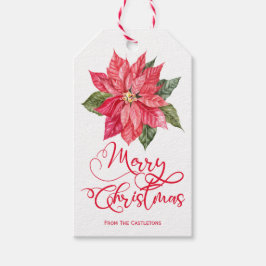 Weihnachtsweihnachtsfeiertage Poinsettia Geschenkanhänger