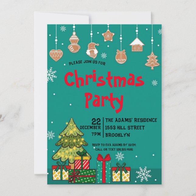 Weihnachtsweihnachtsgebäck Einladung (Vorderseite)