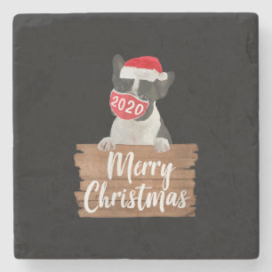 Weihnachtsweihnachtsgeschenk Boston Terrier 2020 M Steinuntersetzer