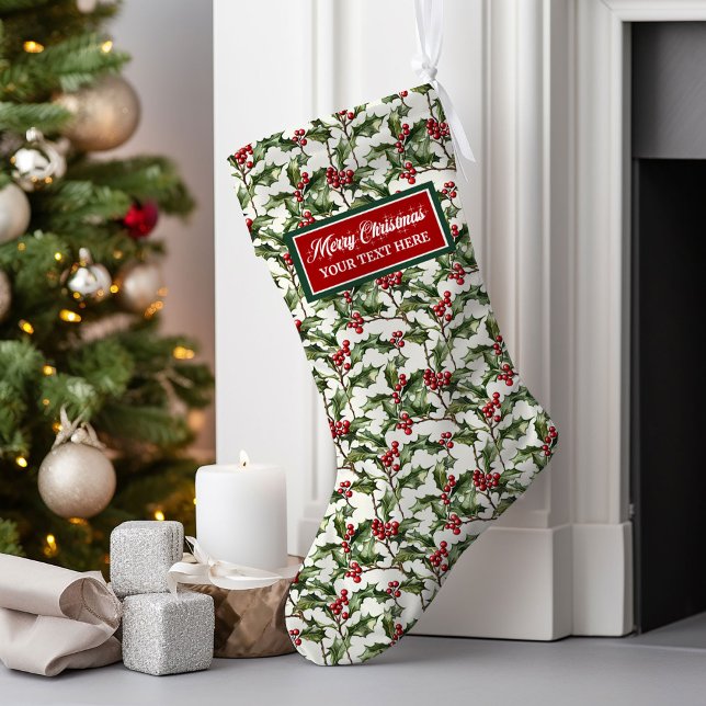 Weihnachtsweihnachtsgeschenk für Individuelle Name Großer Weihnachtsstrumpf (Watercolor Christmas Stocking Custom Name Gift)