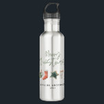 Weihnachtsweihnachtsgetränke Süßkarpfen Edelstahlflasche<br><div class="desc">Ein lustiges festliches Flaschendesign mit Aquarellwinterfavoriten - heiße Schokolade,  Süßrohr,  Strumpf. Frohe Weihnachten in zeitgenössischem Drehbuch-Schriftart,  perfekt,  um die Ferienzeit zu feiern. kann bearbeitet werden,  als Teil einer Sammlung.</div>
