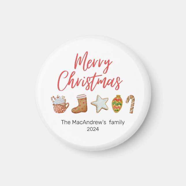 Weihnachtsweihnachtsgetränke Süßkarpfen Magnet (Vorne)