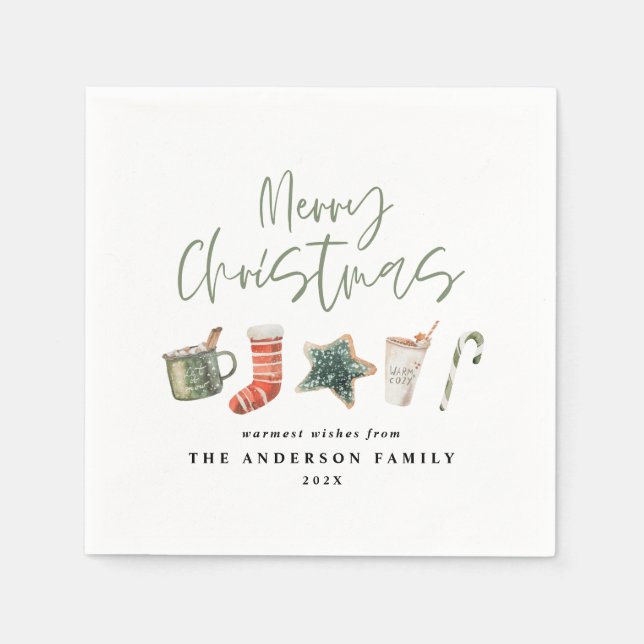 Weihnachtsweihnachtsgetränke Süßkarpfen Papa Serviette (Vorderseite)