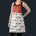 Weihnachtsweihnachtsgetränke Süßkarpfen Schürze<br><div class="desc">Ein lustiges festliches Design mit Aquarellwinterfavoriten - heiße Schokolade,  Süßkarree,  Strumpf. Frohe Weihnachten im zeitgenössischen Drehbuch-Schriftart,  perfekt zum Feiern der Feiertage.</div>