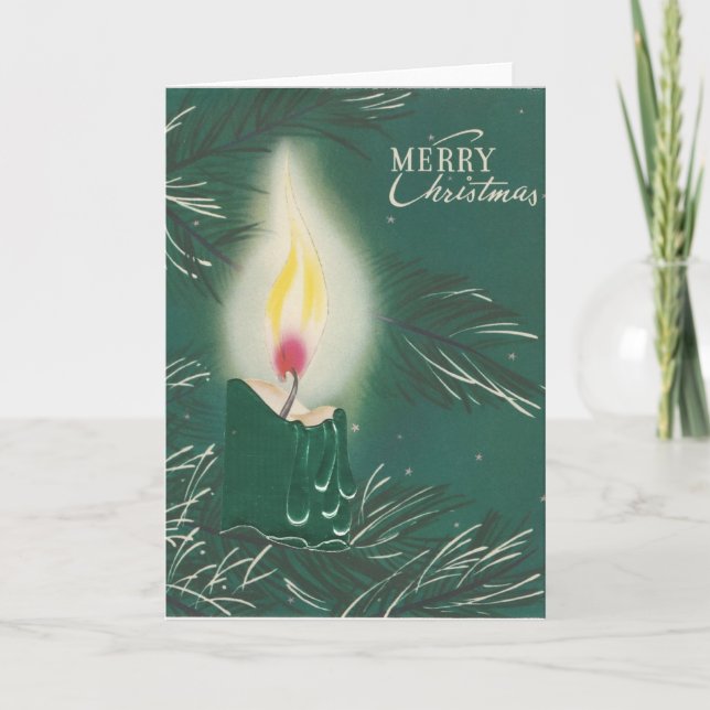 Weihnachtsweihnachtskerze Feiertagskarte (Vorderseite)