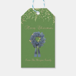 Weihnachtsweihnachtskranz, Confetti, Grün Geschenkanhänger