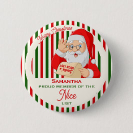 Weihnachtsweihnachtsliste Stolzes Mitglied Button