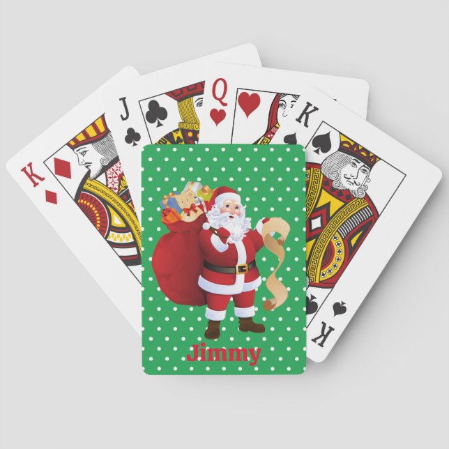 Weihnachtsweihnachtsmann - Kleine Geschenk Spielkarten (Rückseite)