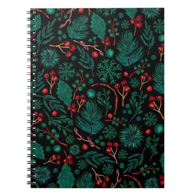 Weihnachtsweihnachtsmuster | Notebook Notizblock (Vorderseite)
