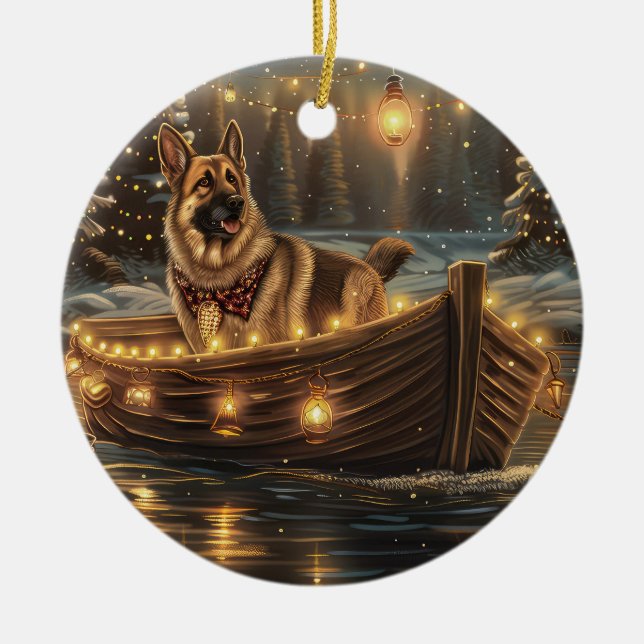 Weihnachtsweihnachtsreise Keramik Ornament (Vorne)