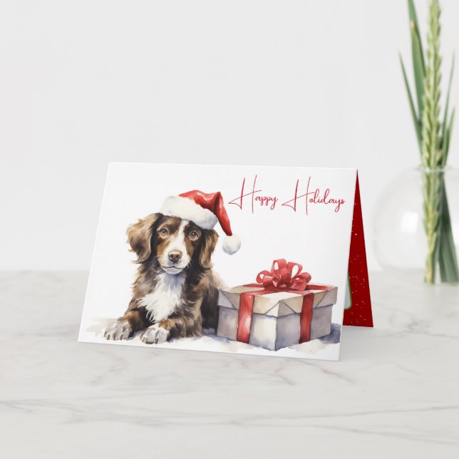 Weihnachtsweihnachtsspringer Spaniel Hund Karte (Vorderseite)