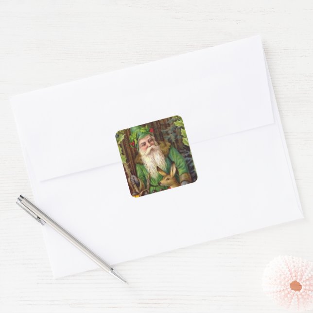 Weihnachtsweihnachtssticker Quadratischer Aufkleber (Umschlag)
