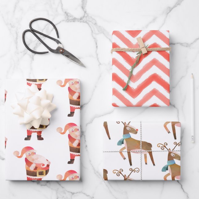 Weihnachtsweihnachtsweih Geschenkpapier Set (Vorderseite)