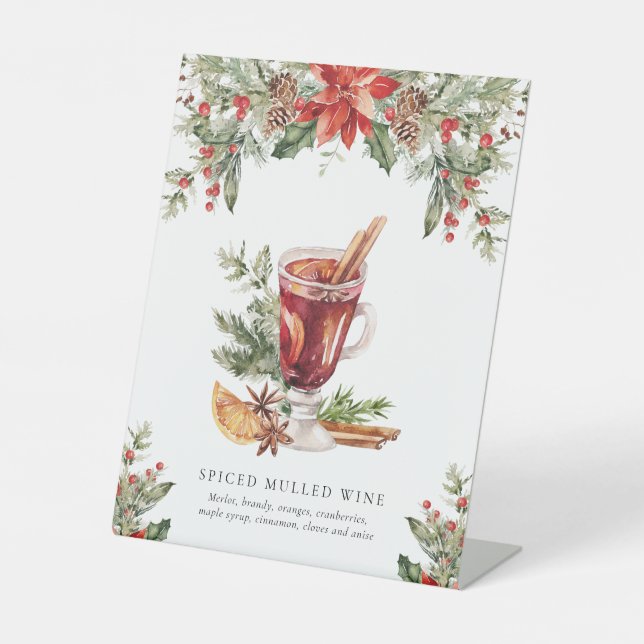 Weihnachtswein Bar Signatur Trinkzeichen Sockelschild (Vorderseite)