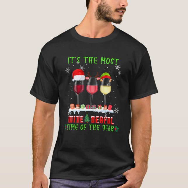 Weihnachtswein - Funny Xmas Alkohol Pajama T-Shirt (Vorderseite)