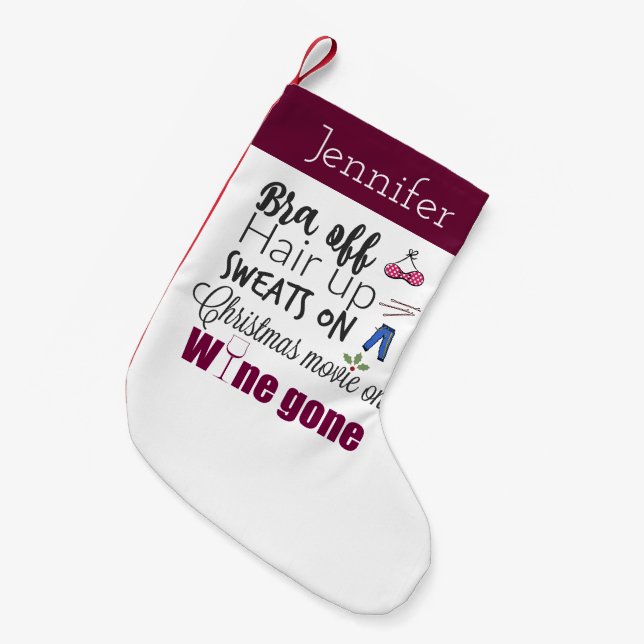 Weihnachtswein Gone Brè Personalisiert Kleiner Weihnachtsstrumpf (Vorderansicht (hängend))