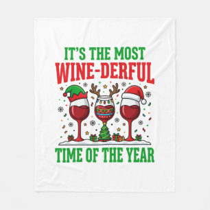 Weihnachtswein-herrlicher Rotwein-Design Fleecedecke