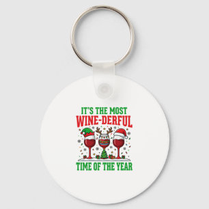 Weihnachtswein-herrlicher Rotwein-Design Schlüsselanhänger