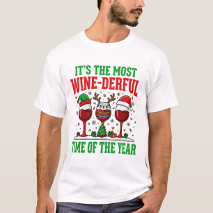 Weihnachtswein-herrlicher Rotwein-Design T-Shirt