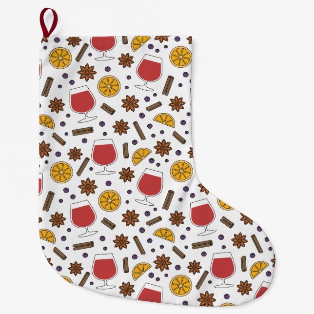 Weihnachtswein mit Pantoletten zeichnend würziger  Großer Weihnachtsstrumpf (Vorderseite)